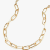 Gold Chain Necklace and Bracelet for Women Ladies Dainty and Chunky Chain Link Paperclip Jewelry Set