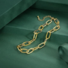 Gold Chain Necklace and Bracelet for Women Ladies Dainty and Chunky Chain Link Paperclip Jewelry Set - Image 2
