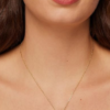 14K Gold Plated Cubic Zirconia Rondelle Pendant Necklace for Women | Two-Toned Dainty CZ Necklaces - Image 2